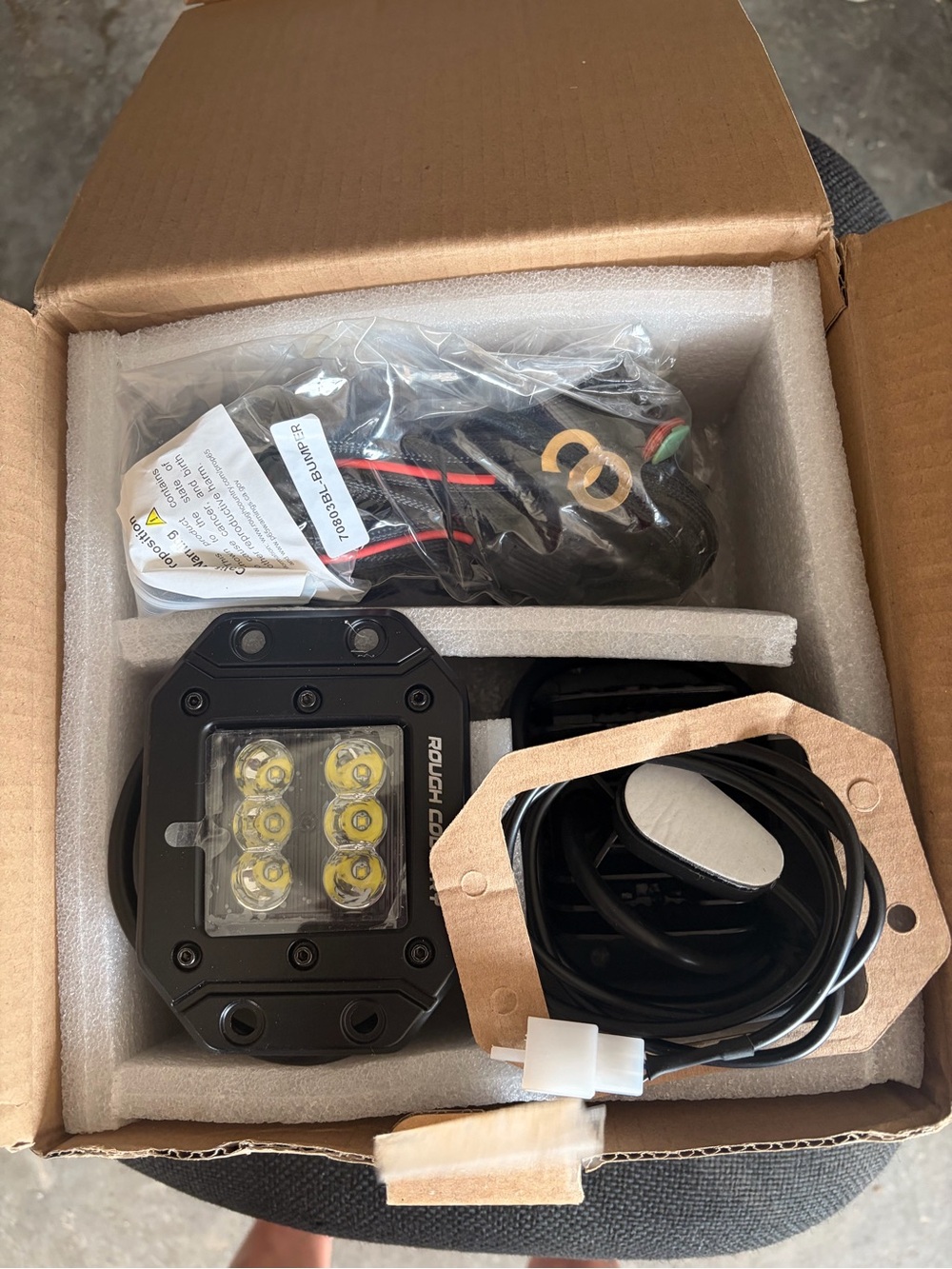 Black LED Off-Road Cube Light with Wiring Harness